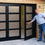 Glass Garage Door With Man