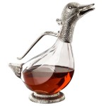 Glass Silver Duck Decanter