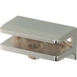 Square Chrome Glass Shelf Brackets