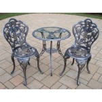 Wrought Iron Glass Top Bistro Table Set